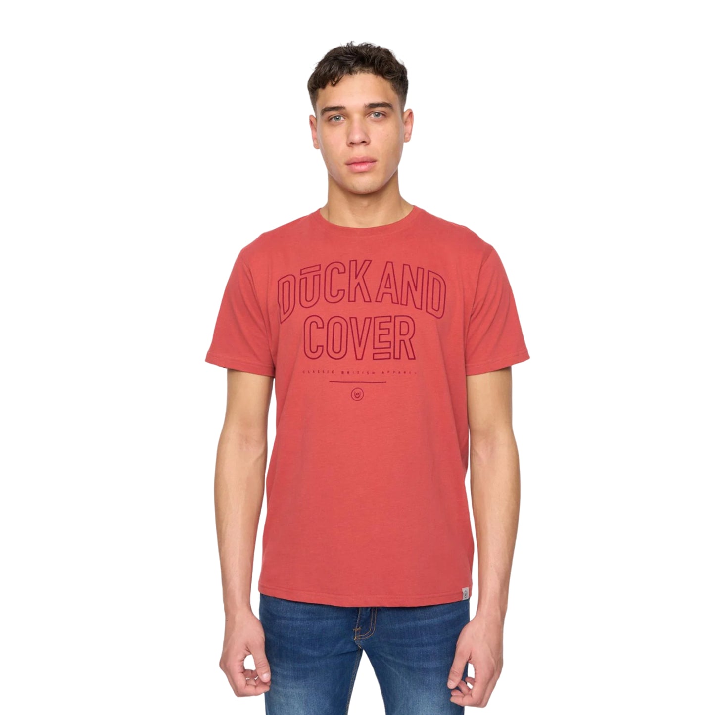 Red - Front - Duck and Cover Mens Lemonport T-Shirt
