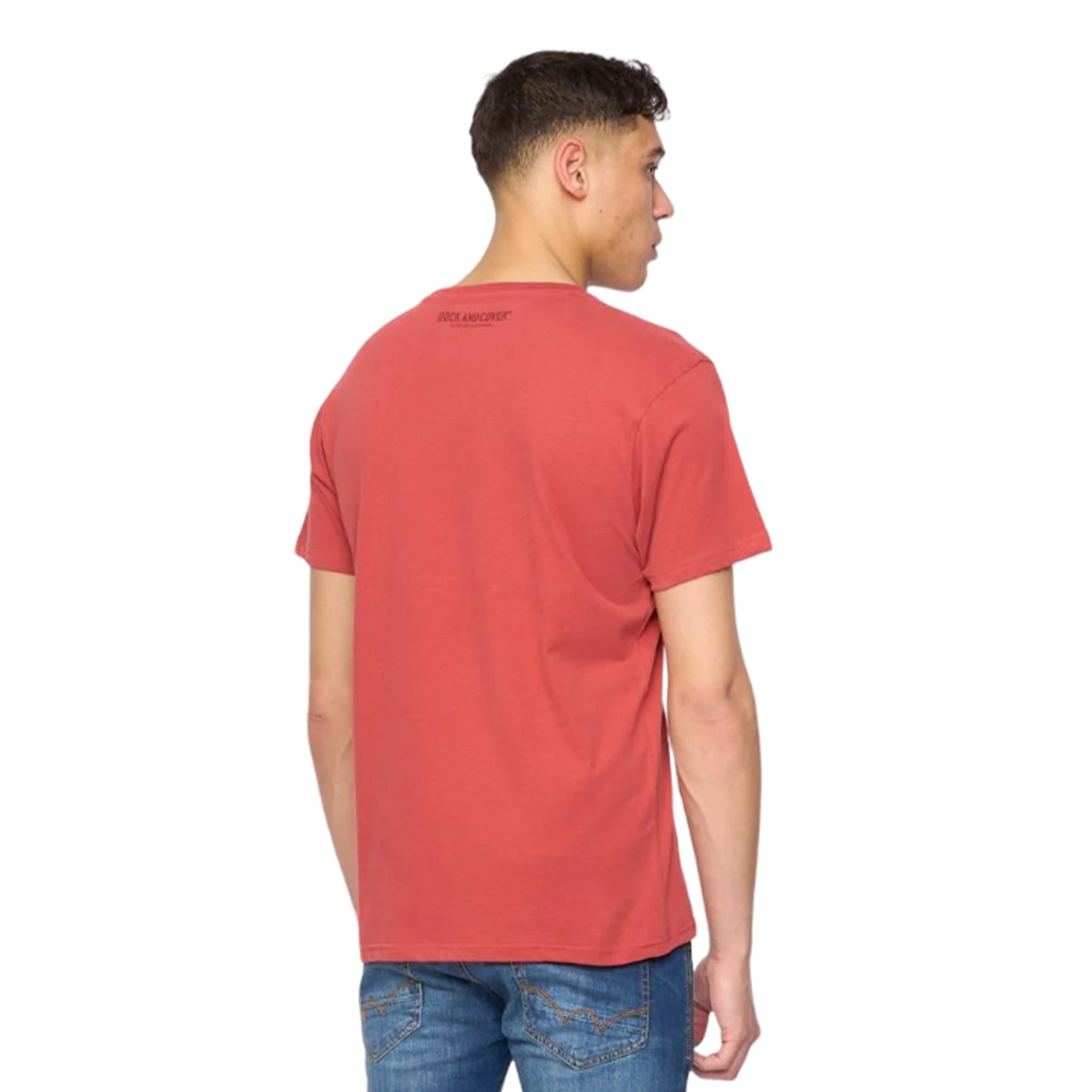 Red - Back - Duck and Cover Mens Lemonport T-Shirt