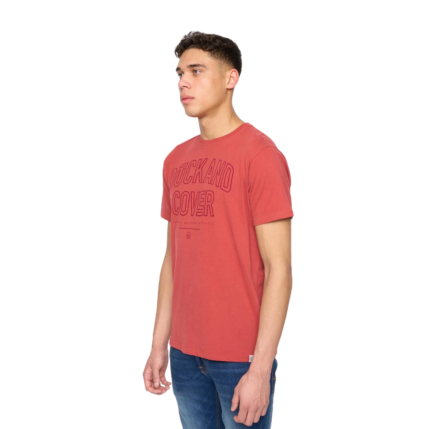 Red - Side - Duck and Cover Mens Lemonport T-Shirt