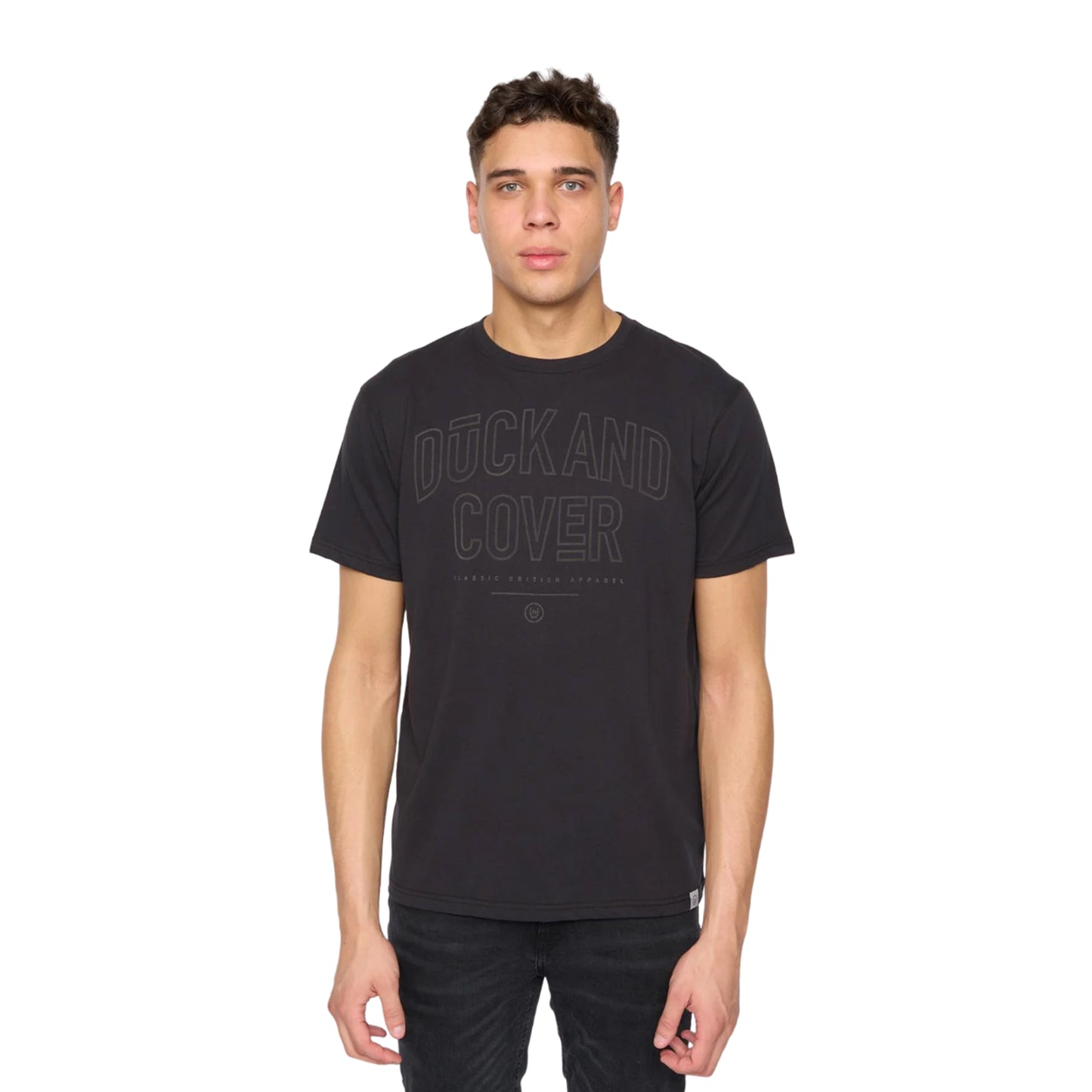 Black - Front - Duck and Cover Mens Lemonport T-Shirt