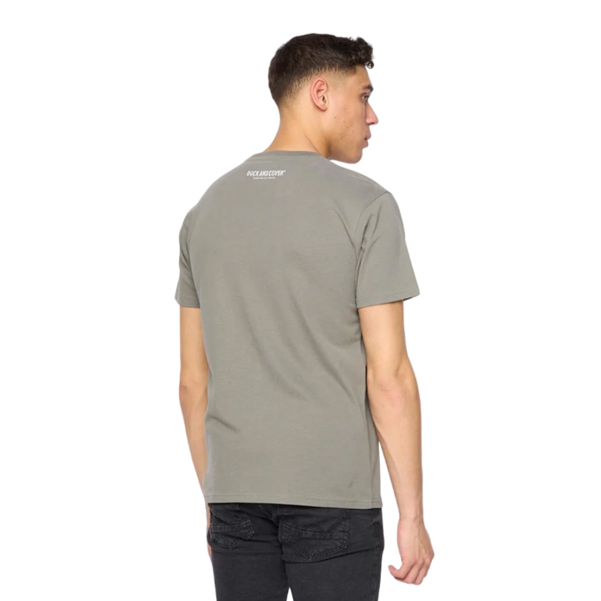 Olive - Back - Duck and Cover Mens Wayfirth T-Shirt