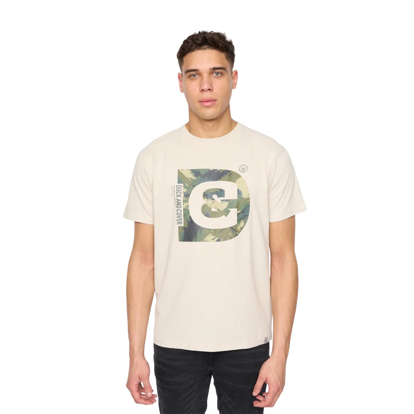 Off White - Front - Duck and Cover Mens Deecee T-Shirt