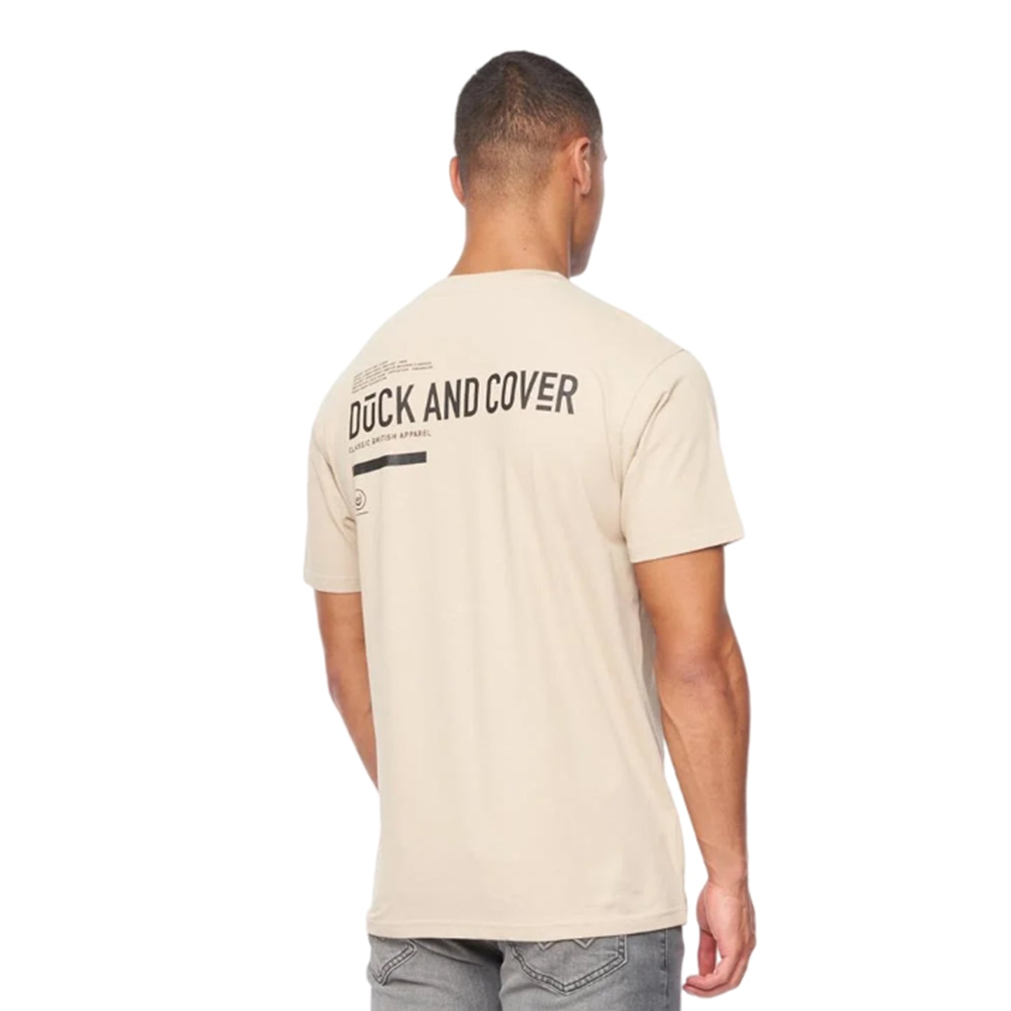 Greige - Back - Duck and Cover Mens Heningys T-Shirt