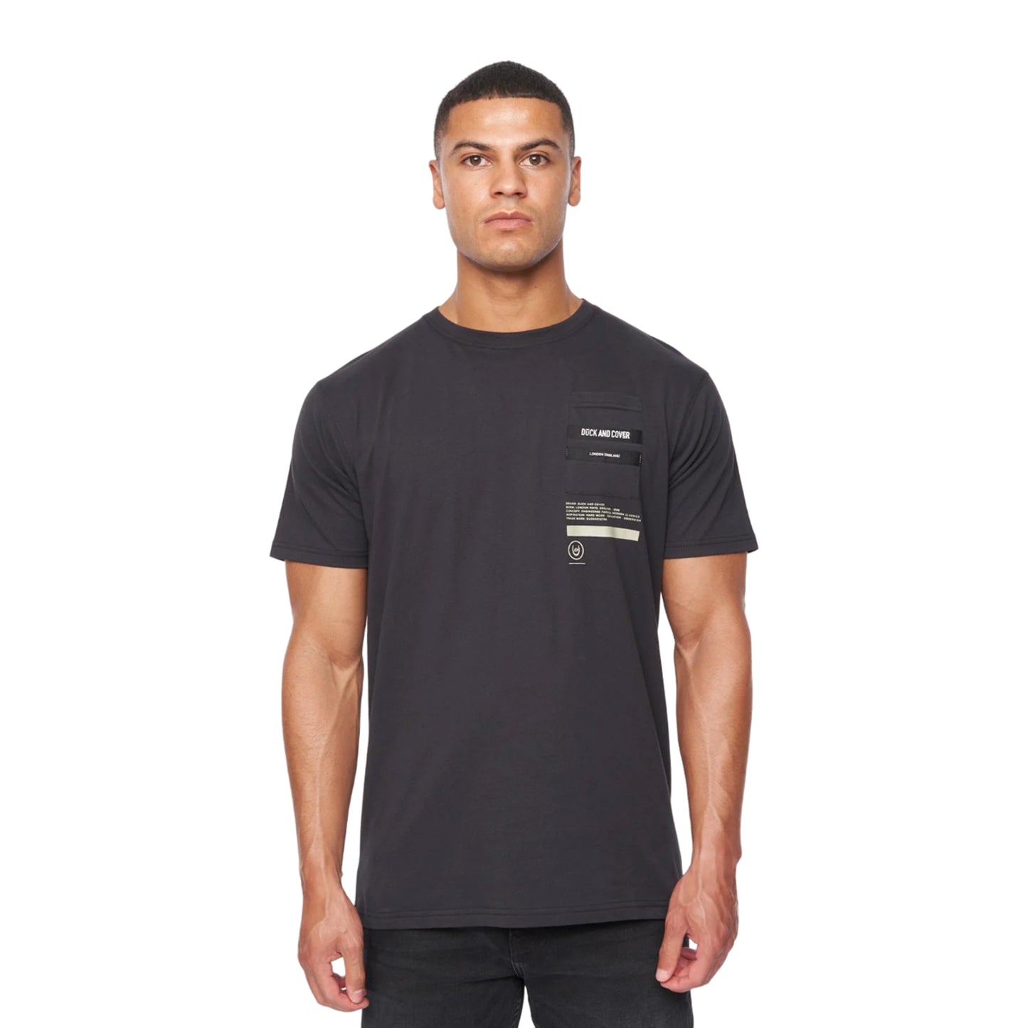 Black - Front - Duck and Cover Mens Heningys T-Shirt