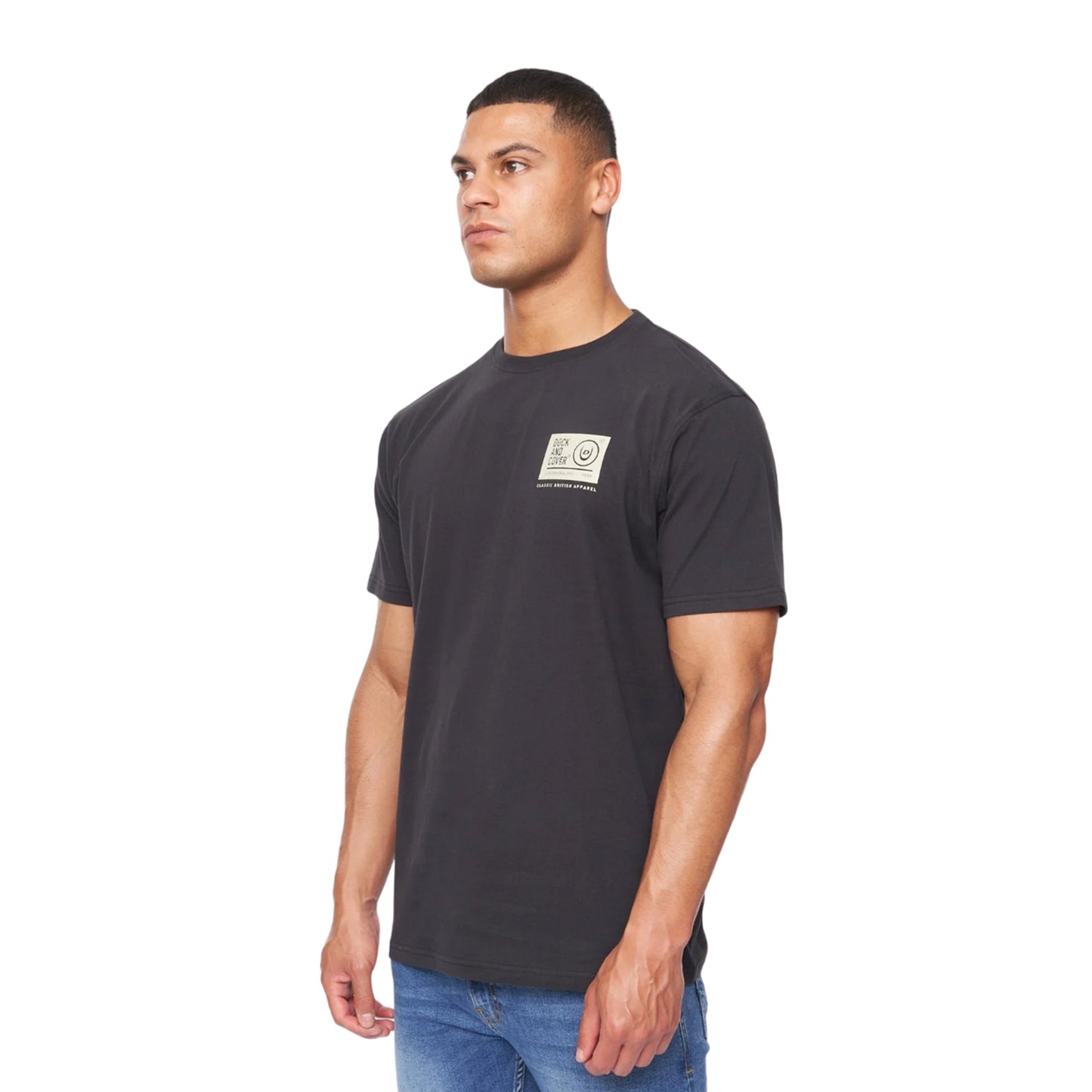 Black - Side - Duck and Cover Mens Tamtar T-Shirt