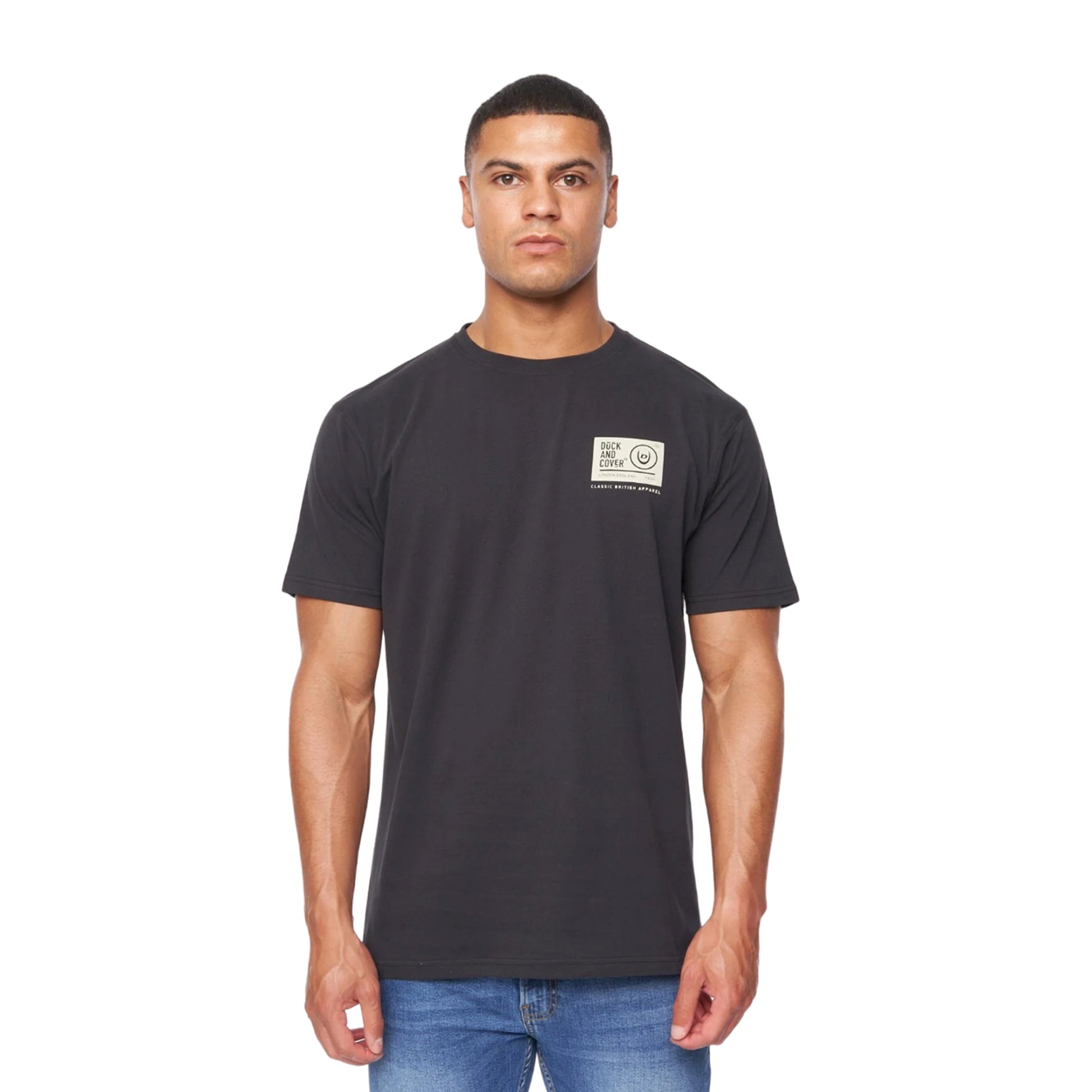 Black - Front - Duck and Cover Mens Tamtar T-Shirt