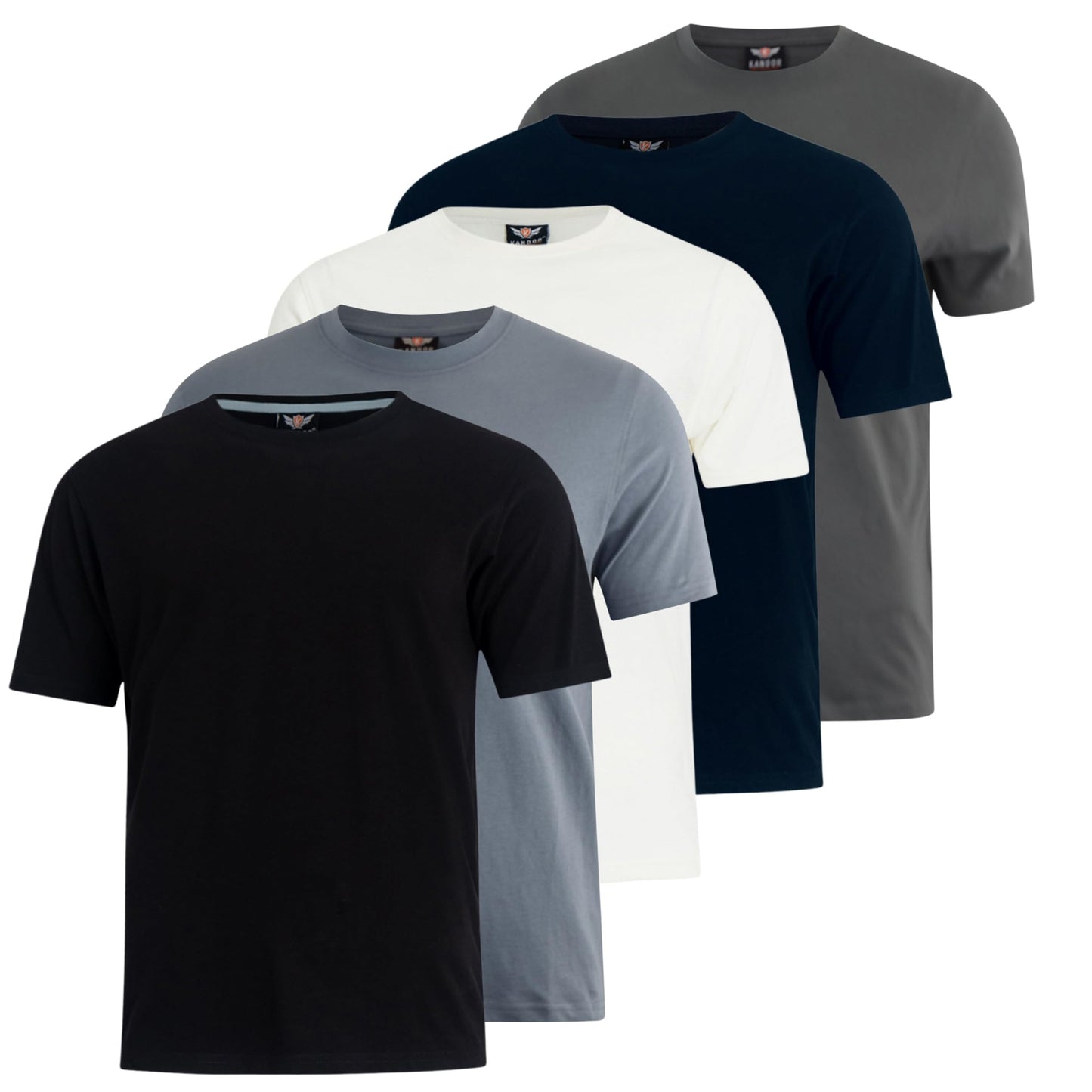 Bluestone - Front - Kandor Mens Dovar T-Shirt (Pack Of 5)