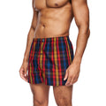 Multicoloured - Back - Kandor Mens Hexster Checked Woven Boxer Shorts (Pack of 6)