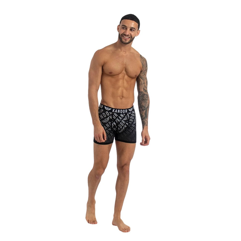 Black - Lifestyle - Kandor Mens Lingo Boxer Shorts (Pack of 5)