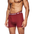 Red-Navy-Olive-Black-Blue - Back - Kandor Mens Quinfly Boxer Shorts (Pack of 5)