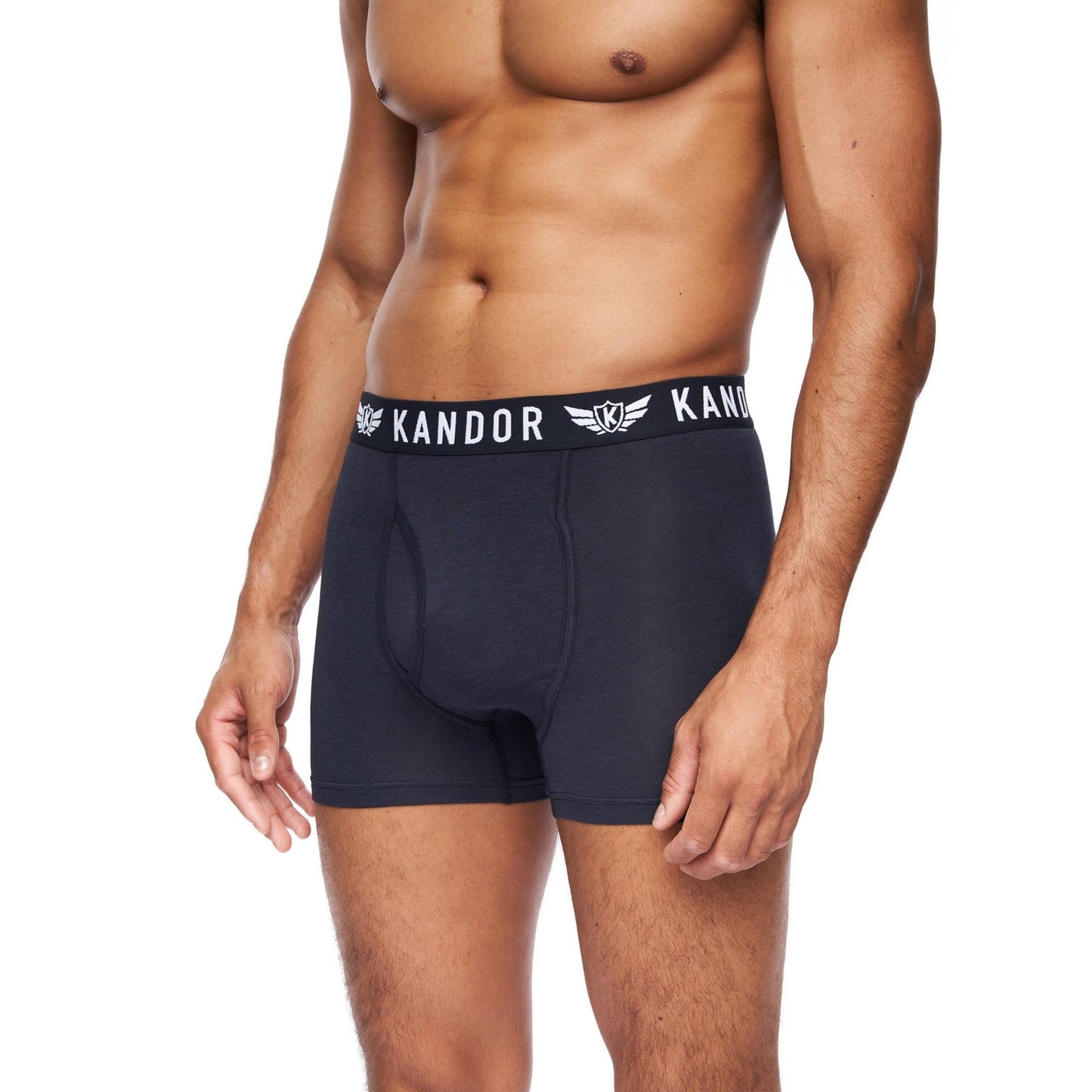 Red-Navy-Olive-Black-Blue - Side - Kandor Mens Quinfly Boxer Shorts (Pack of 5)