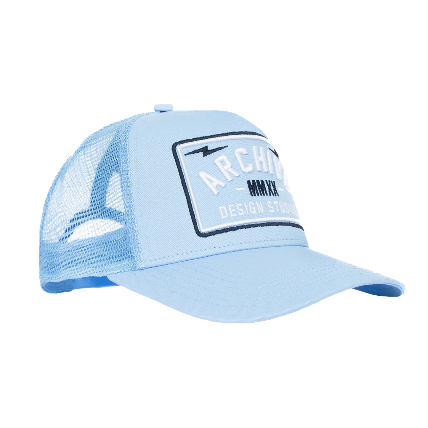 Light Blue - Front - Archive Design Studios Mens Varsity Trucker Cap