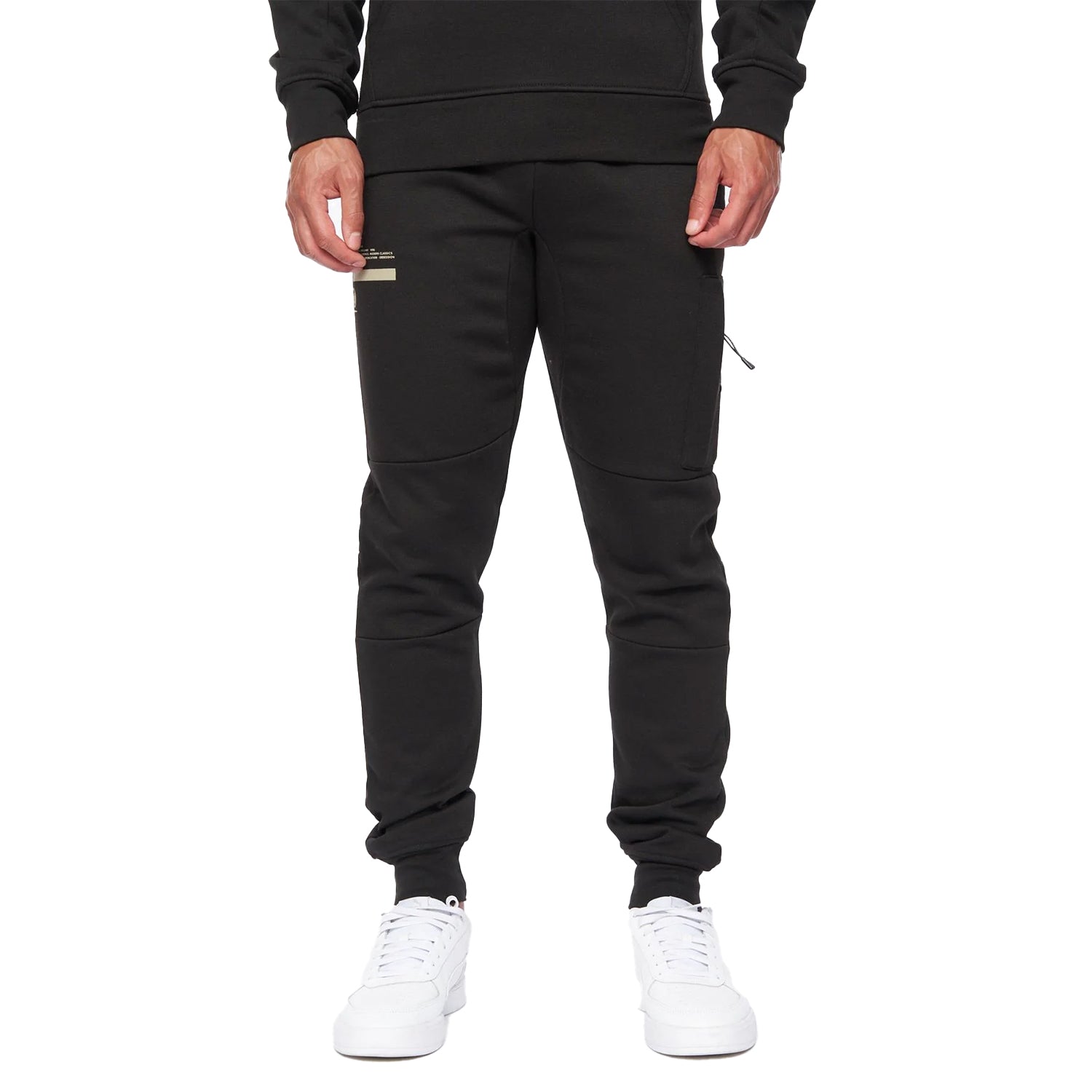 Black - Lifestyle - Duck and Cover Mens Heningys Hoodie And Joggers Set
