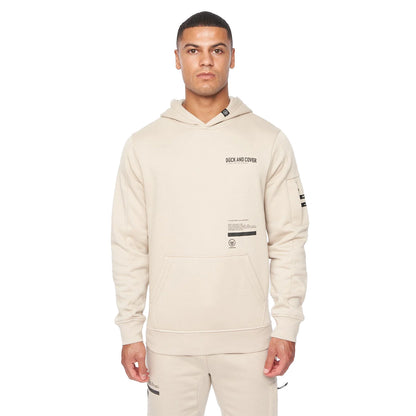Greige - Side - Duck and Cover Mens Heningys Hoodie And Joggers Set