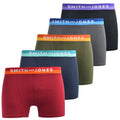 Multicoloured - Front - Smith & Jones Mens Jaspin Boxer Shorts (Pack of 5)