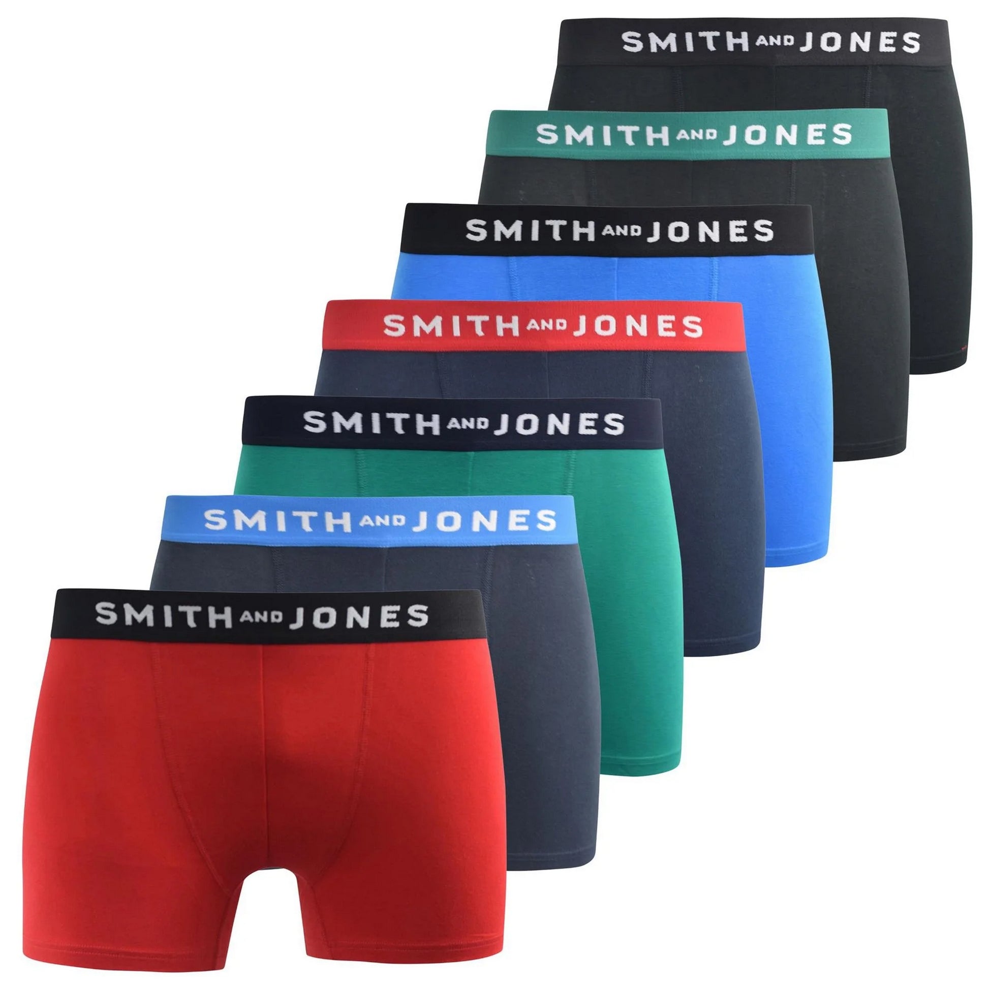 Multicoloured - Front - Smith & Jones Mens Kesden Boxer Shorts (Pack of 7)