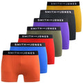 Multicoloured - Front - Smith & Jones Mens Tevin Boxer Shorts (Pack of 7)