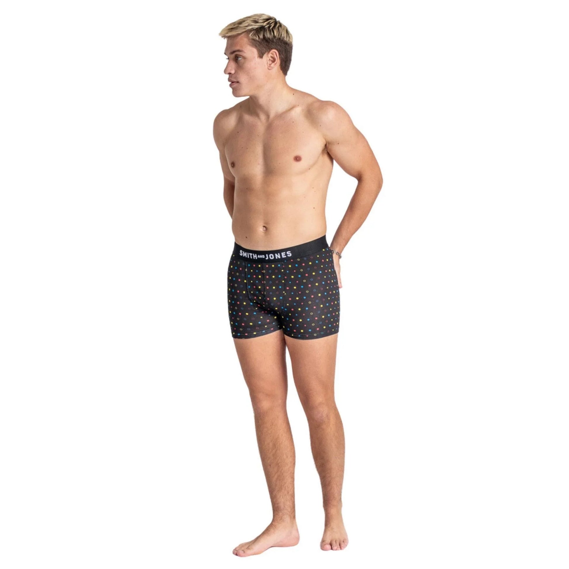 Multicoloured - Back - Smith & Jones Mens Leland Assorted Designs Boxer Shorts (Pack of 7)