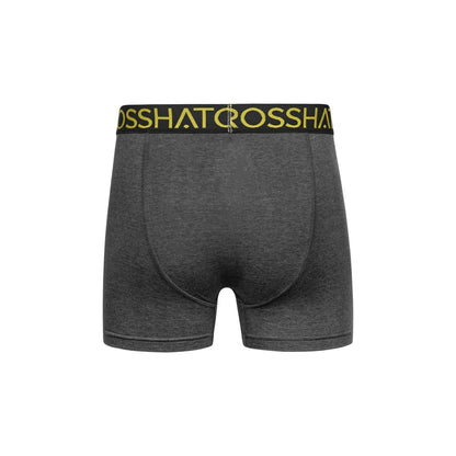 Charcoal - Back - Crosshatch Mens Chasma Marl Boxer Shorts (Pack of 3)