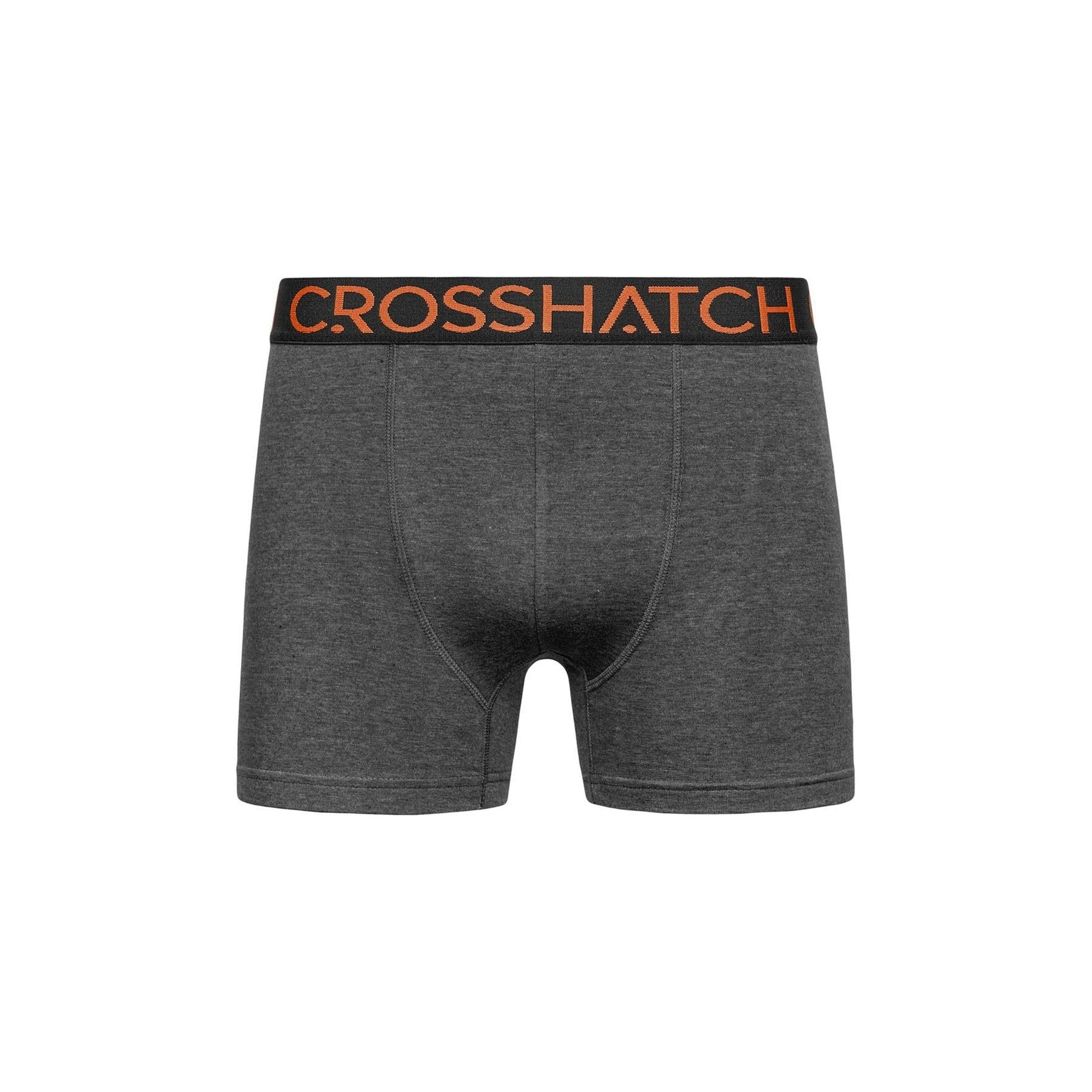 Charcoal - Side - Crosshatch Mens Chasma Marl Boxer Shorts (Pack of 3)