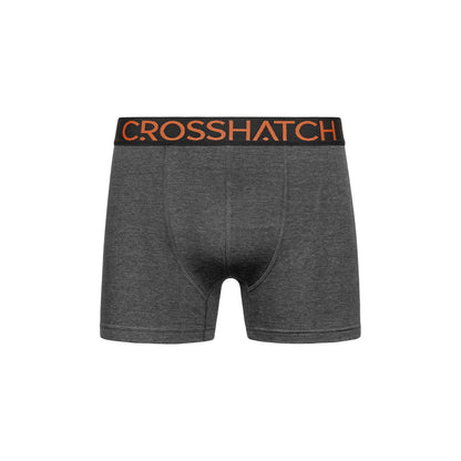 Charcoal - Side - Crosshatch Mens Chasma Marl Boxer Shorts (Pack of 3)