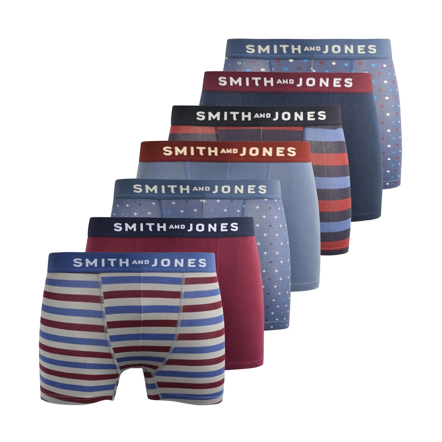 Multicoloured - Front - Smith & Jones Mens Aziel Assorted Designs Boxer Shorts (Pack of 7)