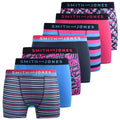 Blue-Pink - Front - Smith & Jones Mens Taden Assorted Designs Boxer Shorts (Pack of 7)