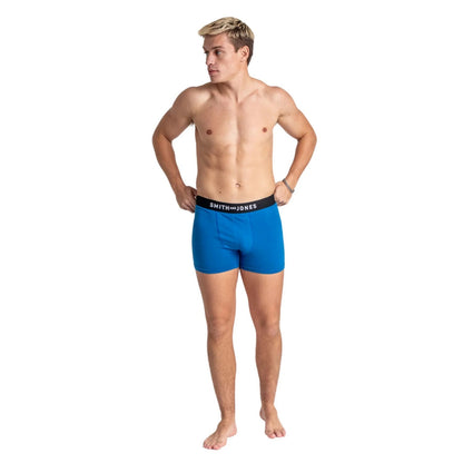 Blue-Black-Navy - Side - Smith & Jones Mens Zyden Assorted Designs Boxer Shorts (Pack of 7)