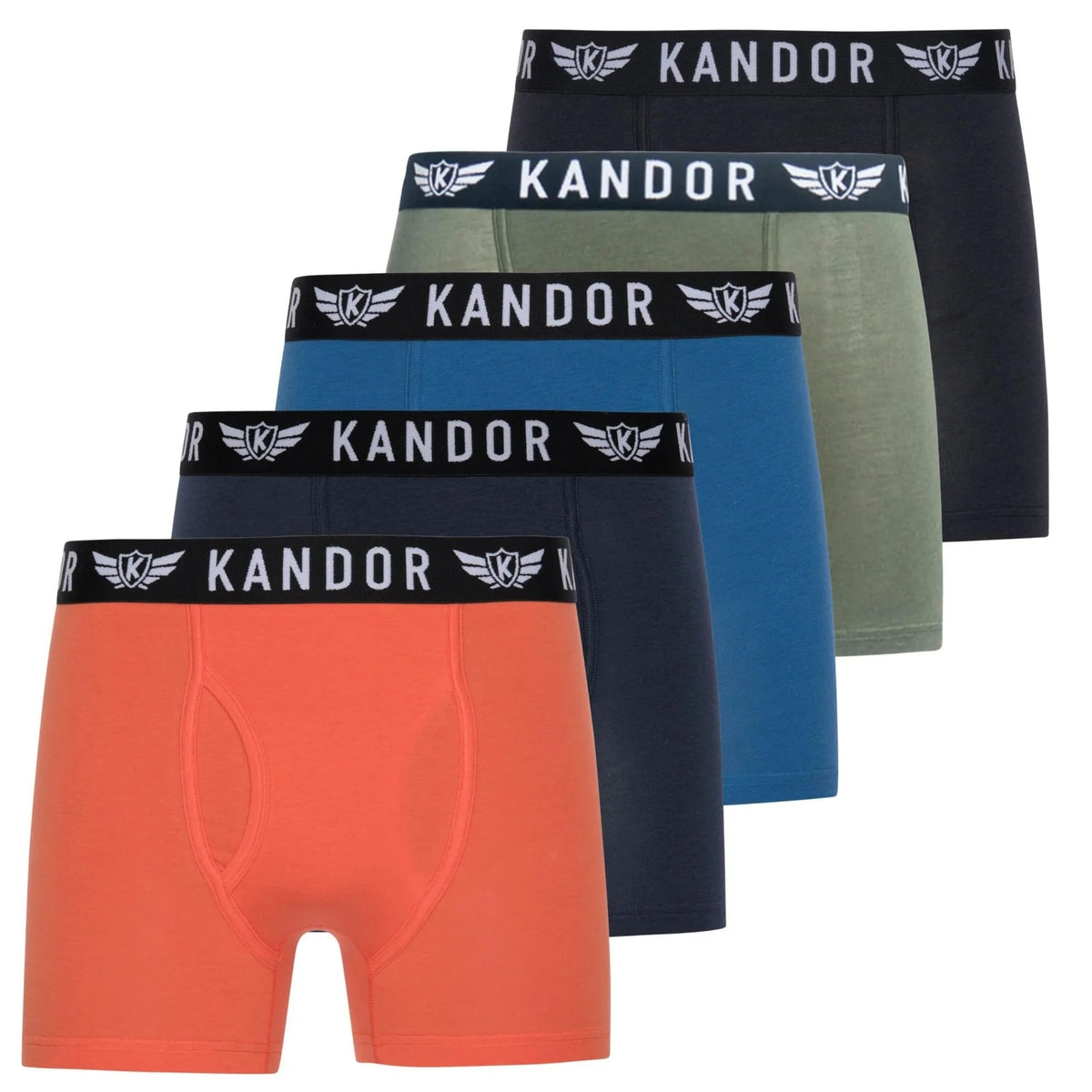 Multicoloured - Front - Kandor Mens Bambers Boxer Shorts (Pack Of 5)