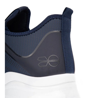 Navy-Green - Side - Crosshatch Mens Clarington Trainers