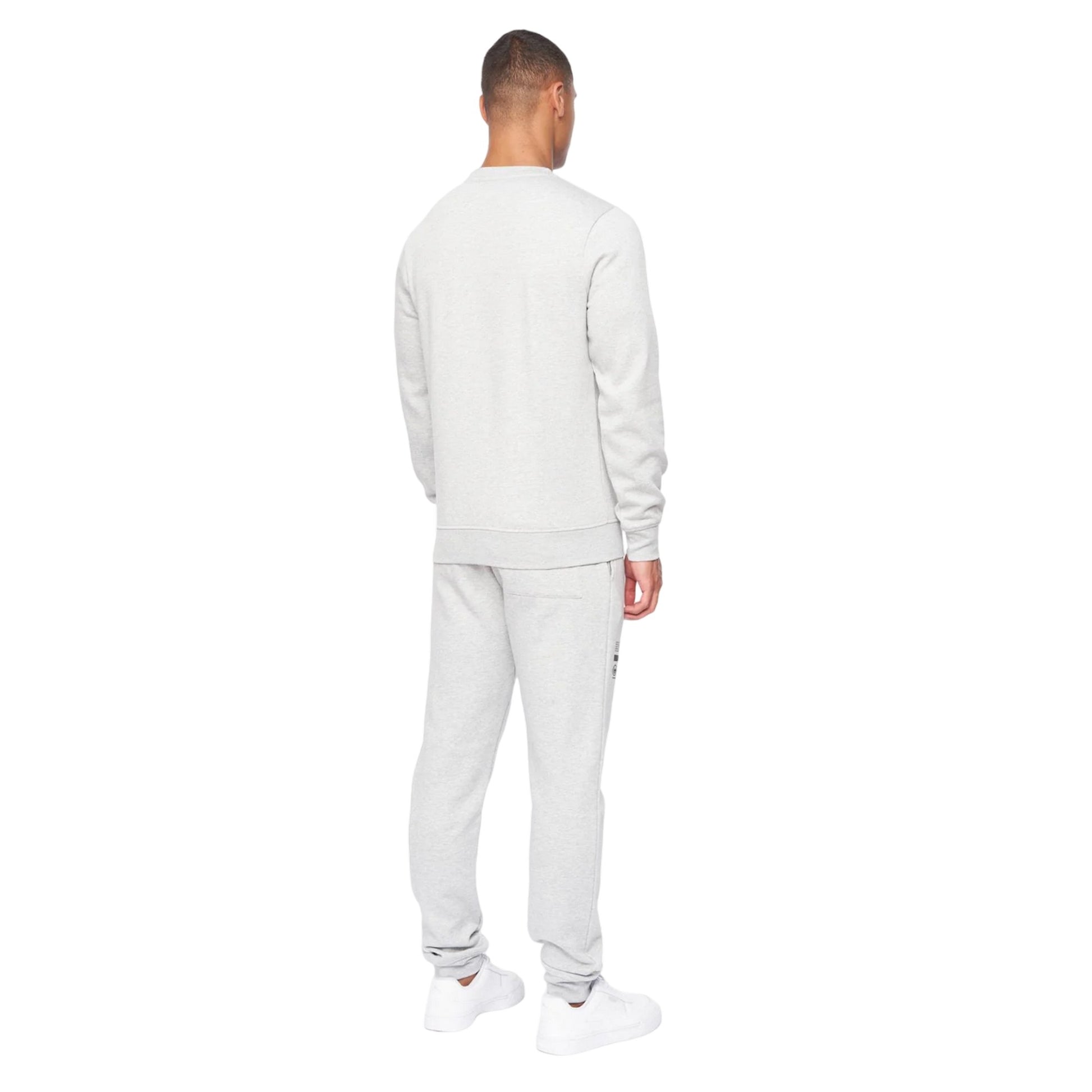 Grey Marl - Back - Duck and Cover Mens Jennerkins Crew Neck Sweatshirt & Jogging Bottoms