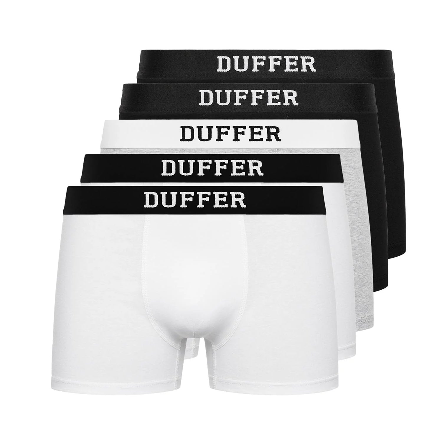 Multicoloured - Front - Duffer Mens Classic Boxer Shorts (Pack of 5)
