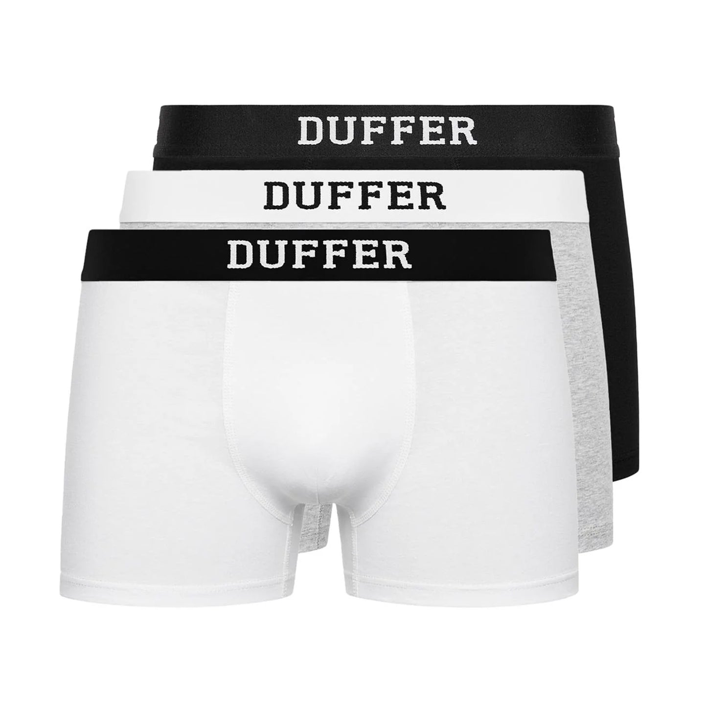 Multicoloured - Front - Duffer Mens Classic Boxer Shorts (Pack of 3)