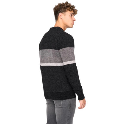 Black - Back - Bewley & Ritch Mens Kirkman Knitted Crew Neck Sweatshirt