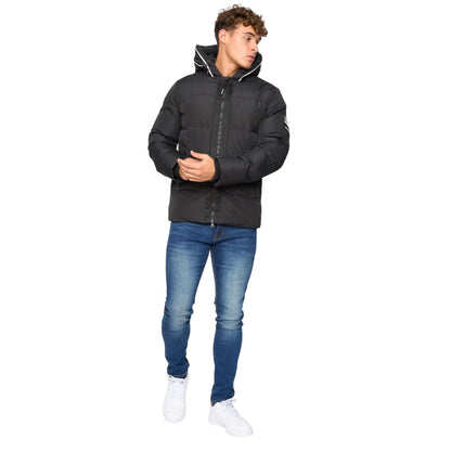 Black - Side - Crosshatch Mens Sandbox Hooded Jacket