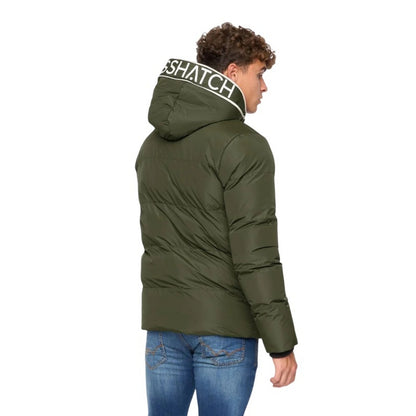 Olive - Back - Crosshatch Mens Sandbox Hooded Jacket