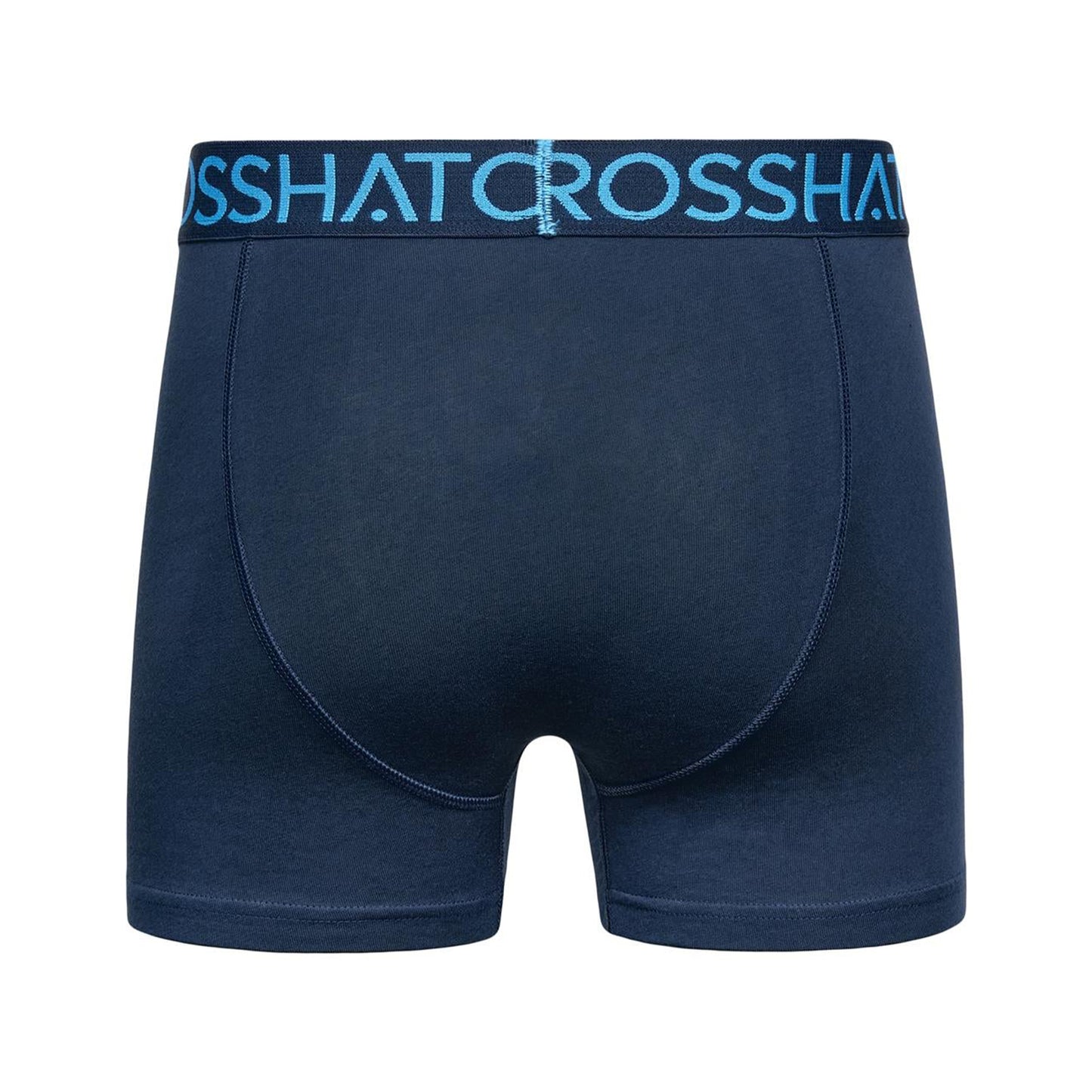 Navy - Back - Crosshatch Mens Chasma Plain Boxer Shorts (Pack of 3)