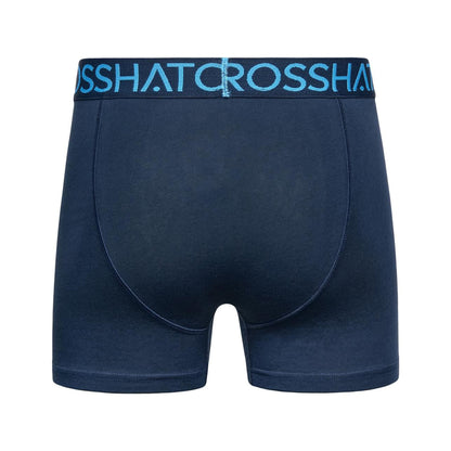Navy - Back - Crosshatch Mens Chasma Plain Boxer Shorts (Pack of 3)