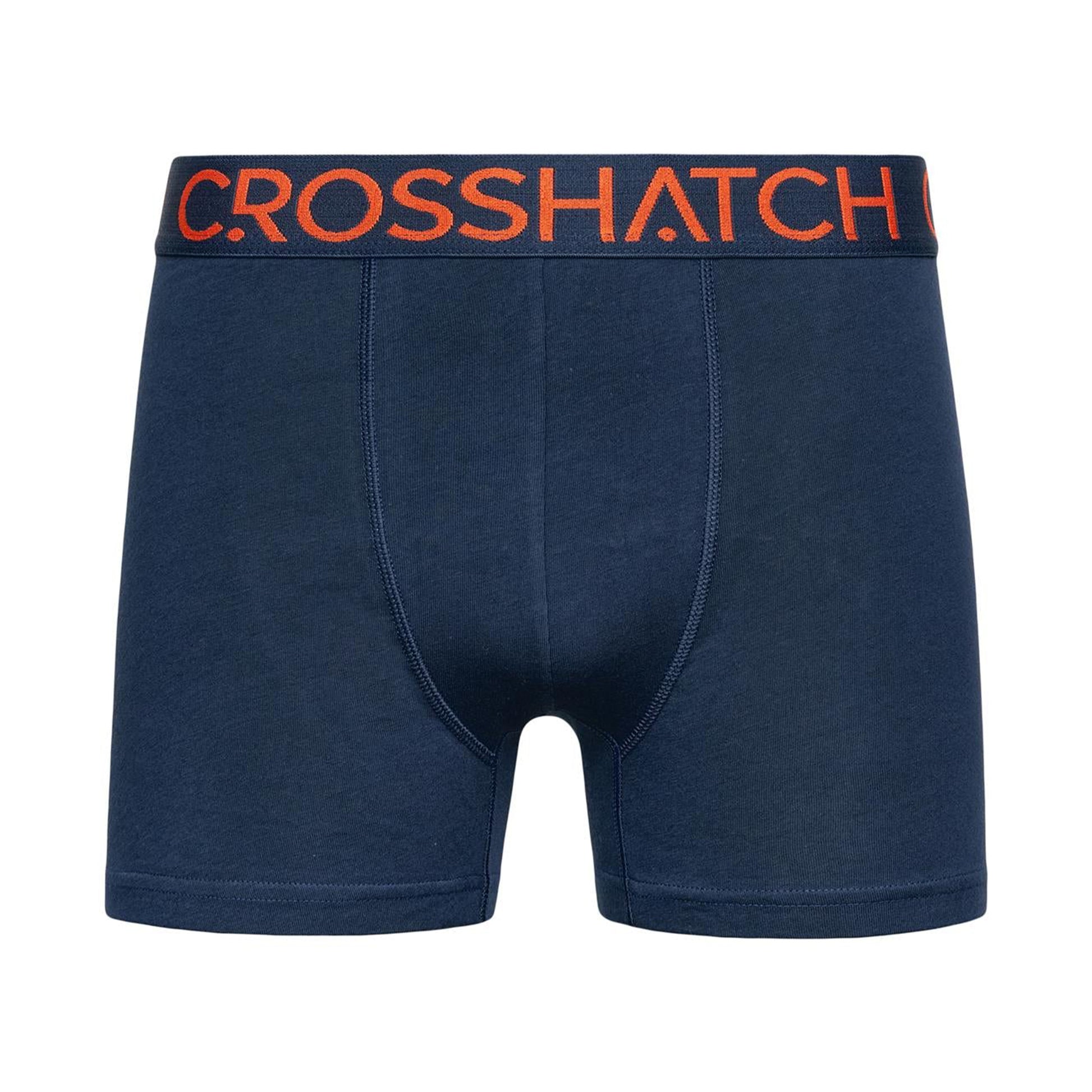 Navy - Lifestyle - Crosshatch Mens Chasma Plain Boxer Shorts (Pack of 3)