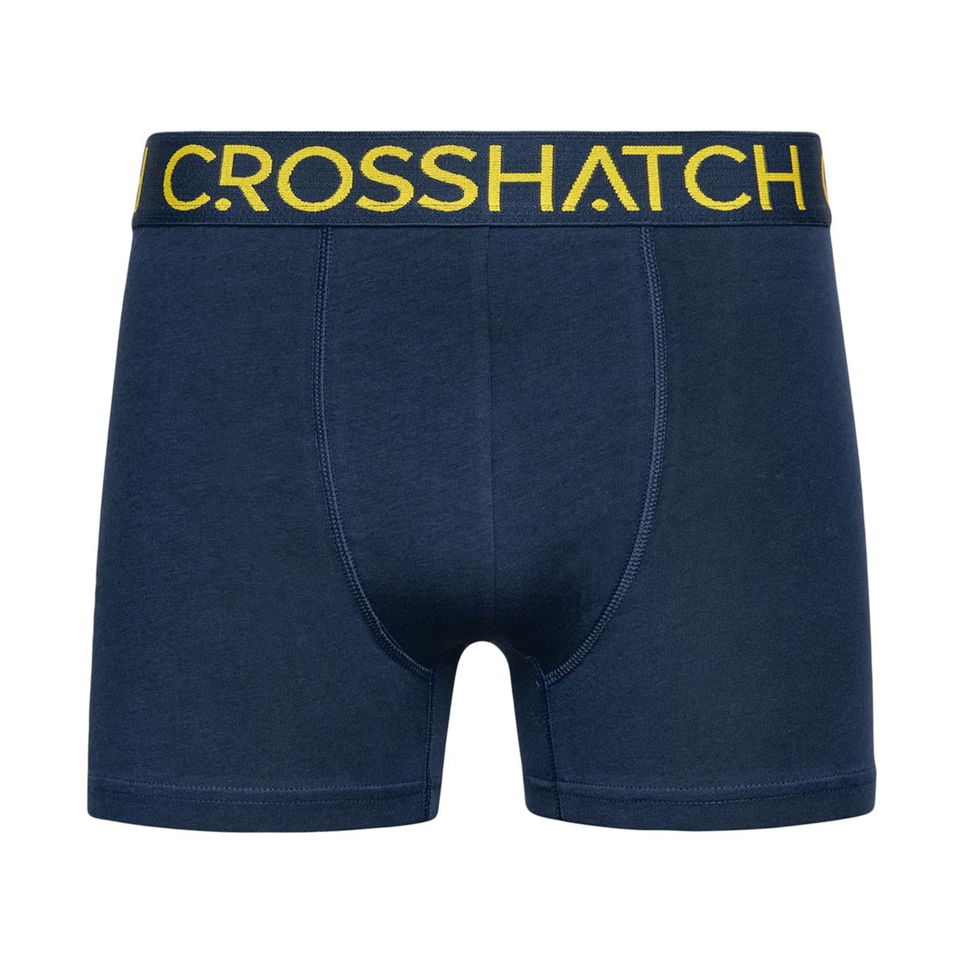 Navy - Pack Shot - Crosshatch Mens Chasma Plain Boxer Shorts (Pack of 3)
