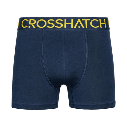Navy - Pack Shot - Crosshatch Mens Chasma Plain Boxer Shorts (Pack of 3)