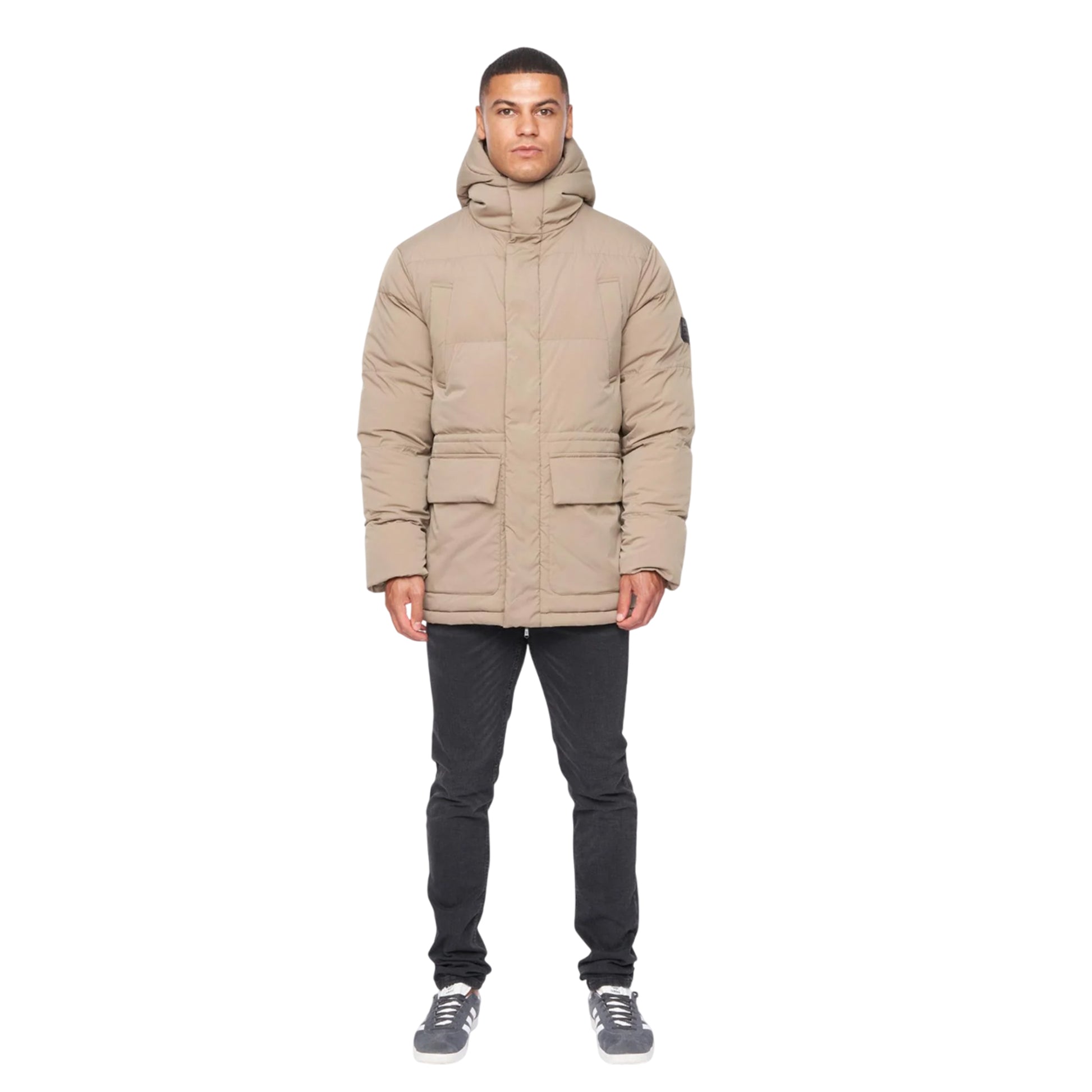 Beige - Side - Duck and Cover Mens Fletchley Puffer Jacket