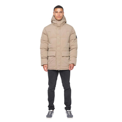 Beige - Side - Duck and Cover Mens Fletchley Puffer Jacket