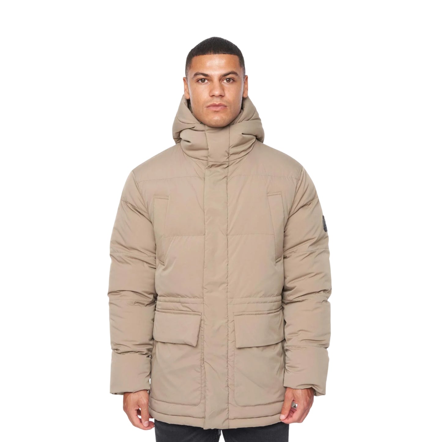 Beige - Front - Duck and Cover Mens Fletchley Puffer Jacket