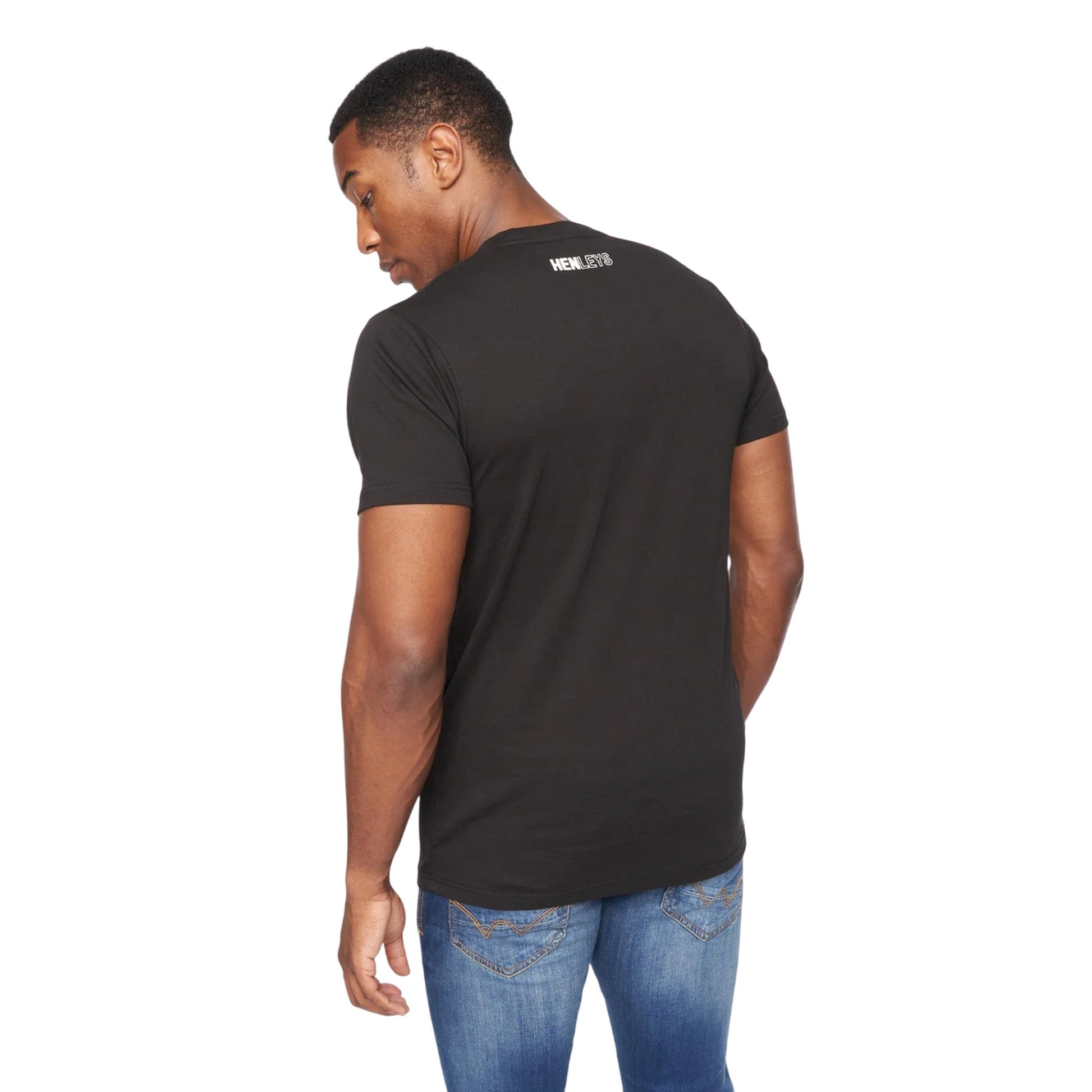 Black - Back - Henleys Mens Melvern T-Shirt