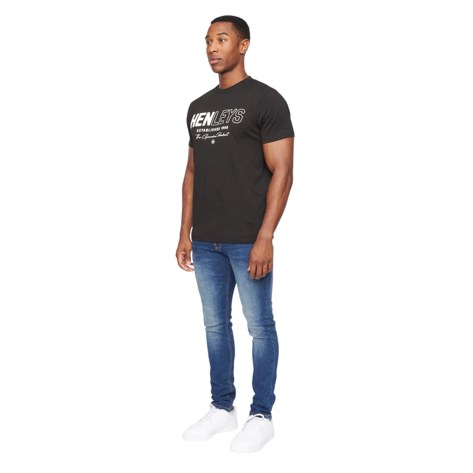 Black - Side - Henleys Mens Melvern T-Shirt