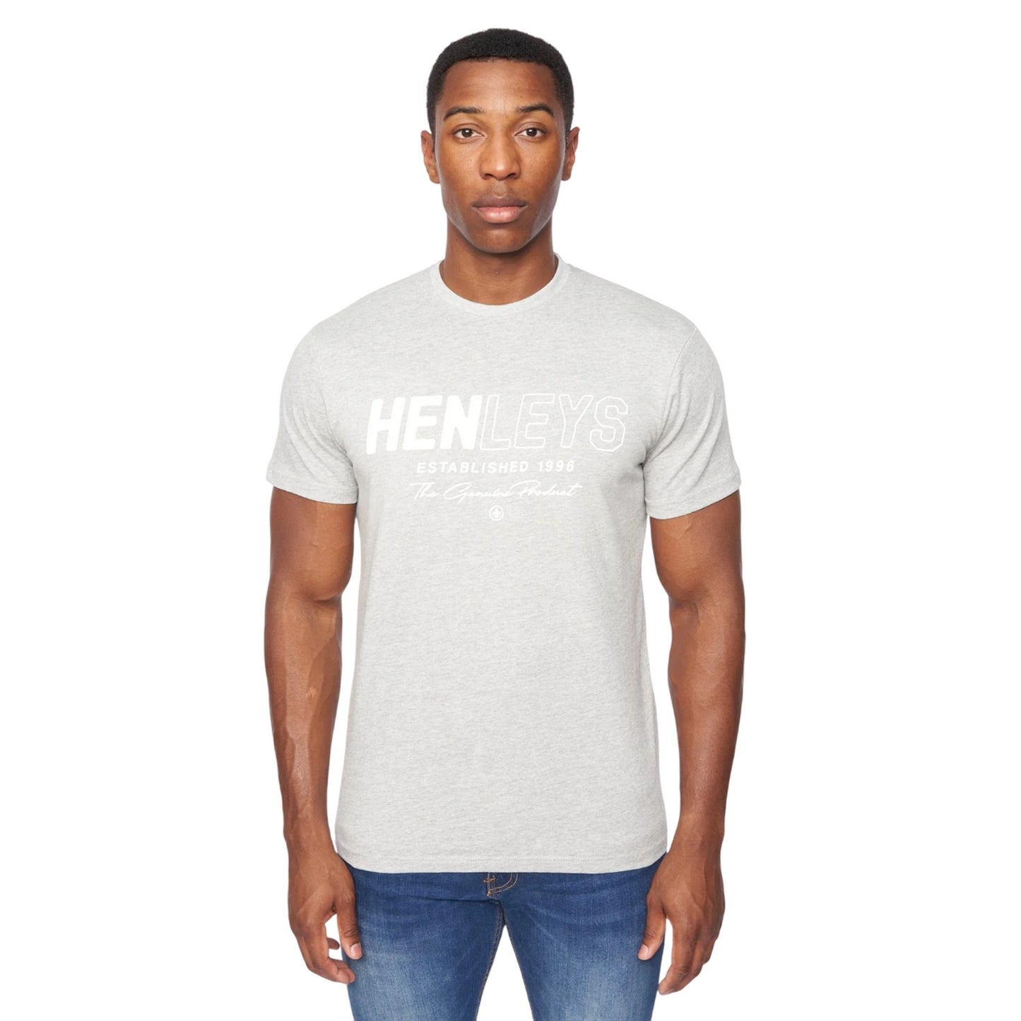 Grey Marl - Front - Henleys Mens Melvern T-Shirt