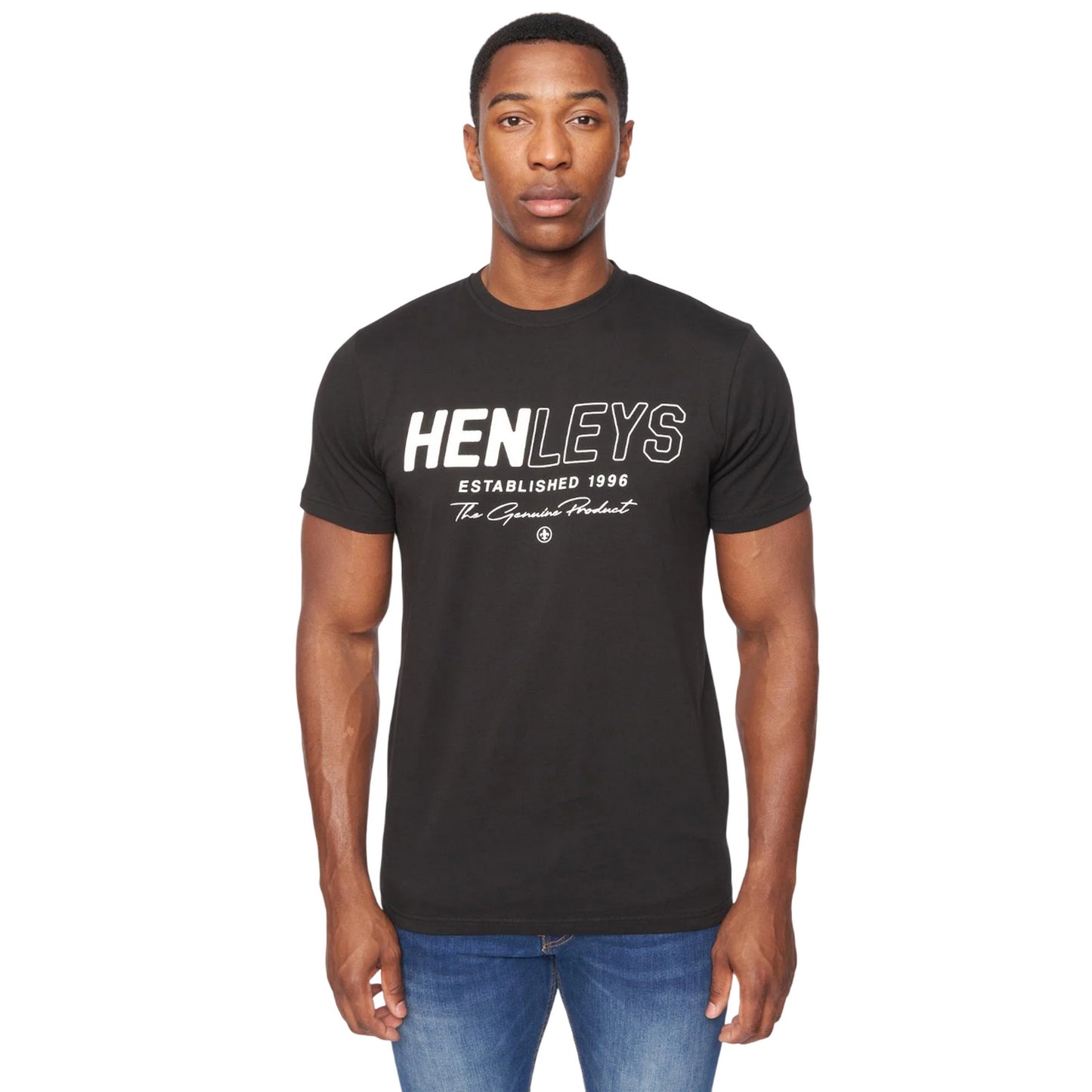 Black - Front - Henleys Mens Melvern T-Shirt