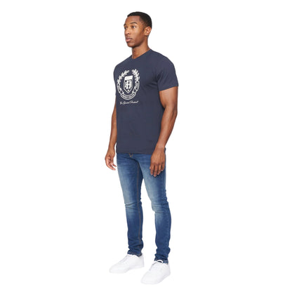 Navy - Side - Henleys Mens Myer T-Shirt