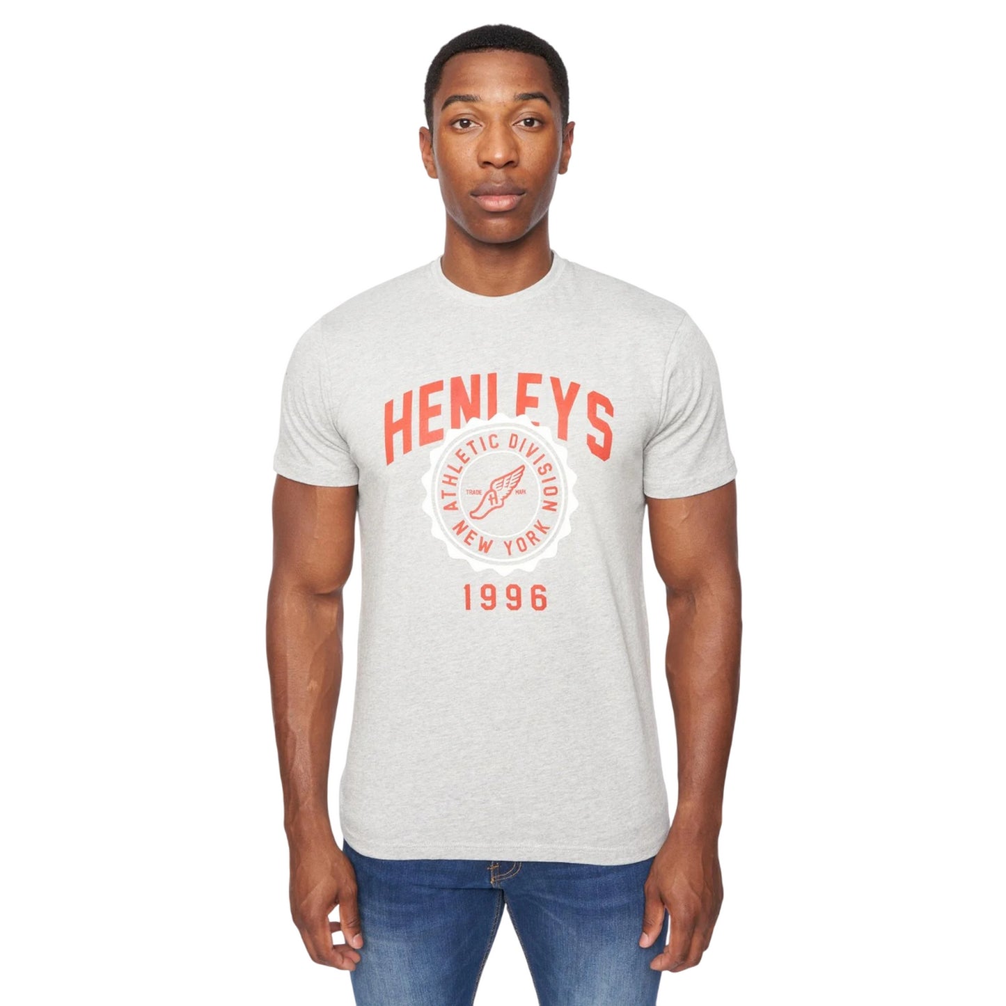 Grey Marl - Front - Henleys Mens Tipton T-Shirt